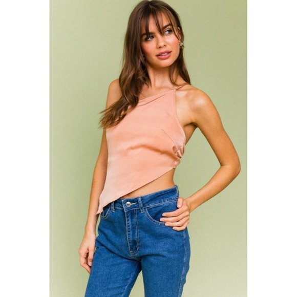 LE LIS ASYMMETRICAL SATIN WOMEN'S TOP - Picture 8 of 16